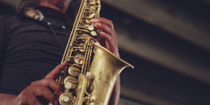 A man playing the sax