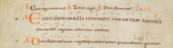  A and R written before the text lines indicating verses and responses