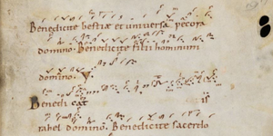 a close up of notation in Einsiedeln, Stiftsbibliothek codex 121